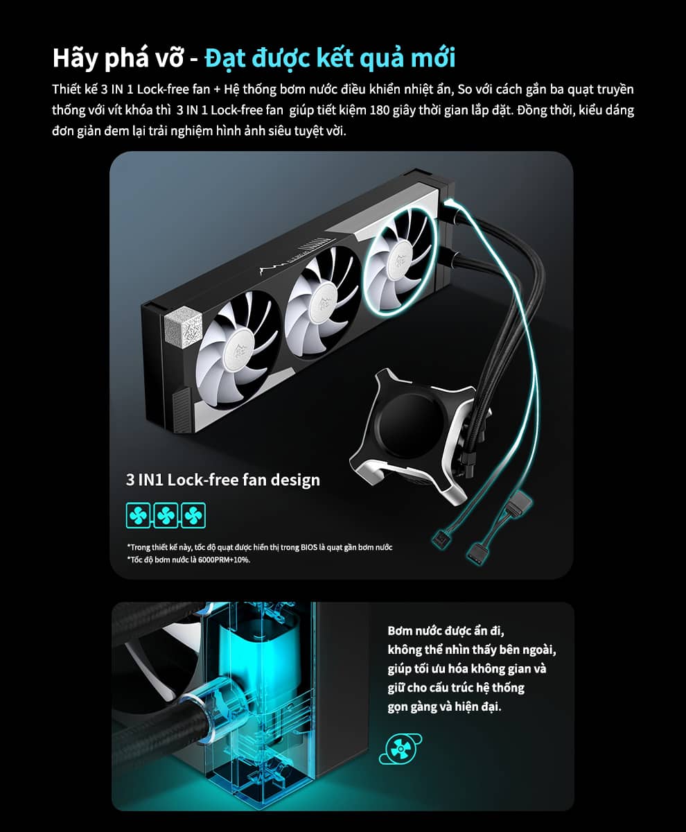 Tản nhiệt nước SEGOTEP KUNLUN KL360 II A-RGB BLACK (Màu Đen/Màn LCD)