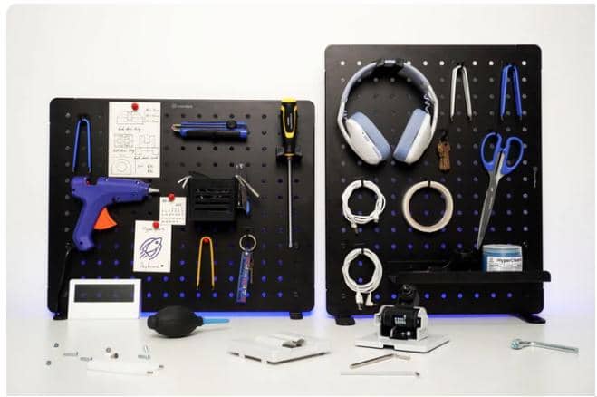 Giá/Bảng treo đồ đa năng Pegboard HyperWork PG-02 kẹp bàn, màu trắng