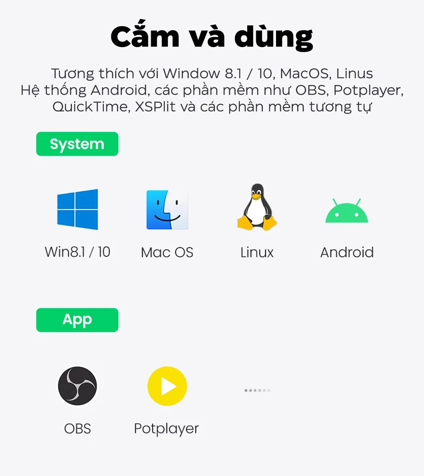 Card ghi hình Ugreen 40189 HDMI to USB 2.0, Type C live streaming 1080P