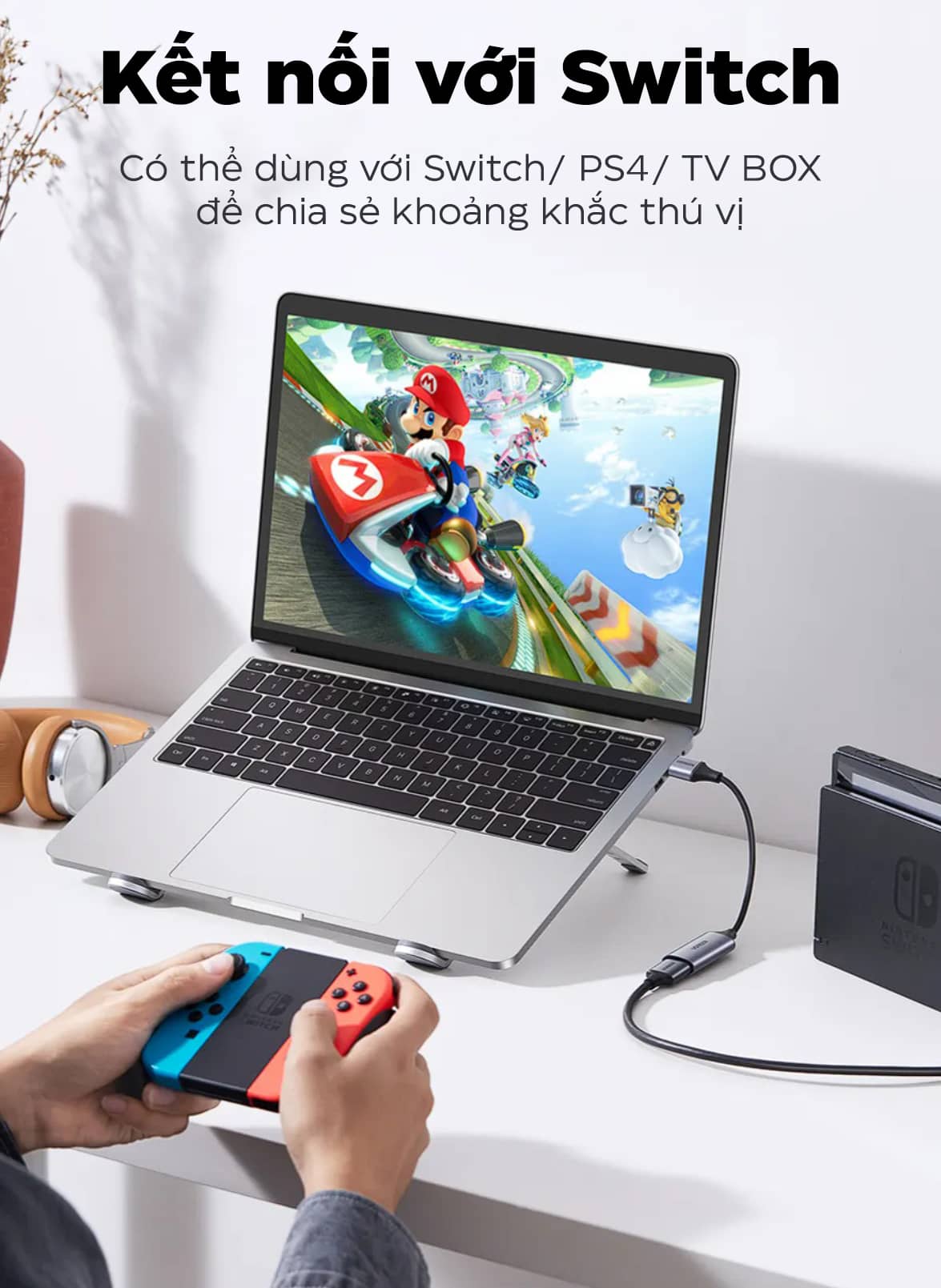 Card ghi hình Ugreen 40189 HDMI to USB 2.0, Type C live streaming 1080P