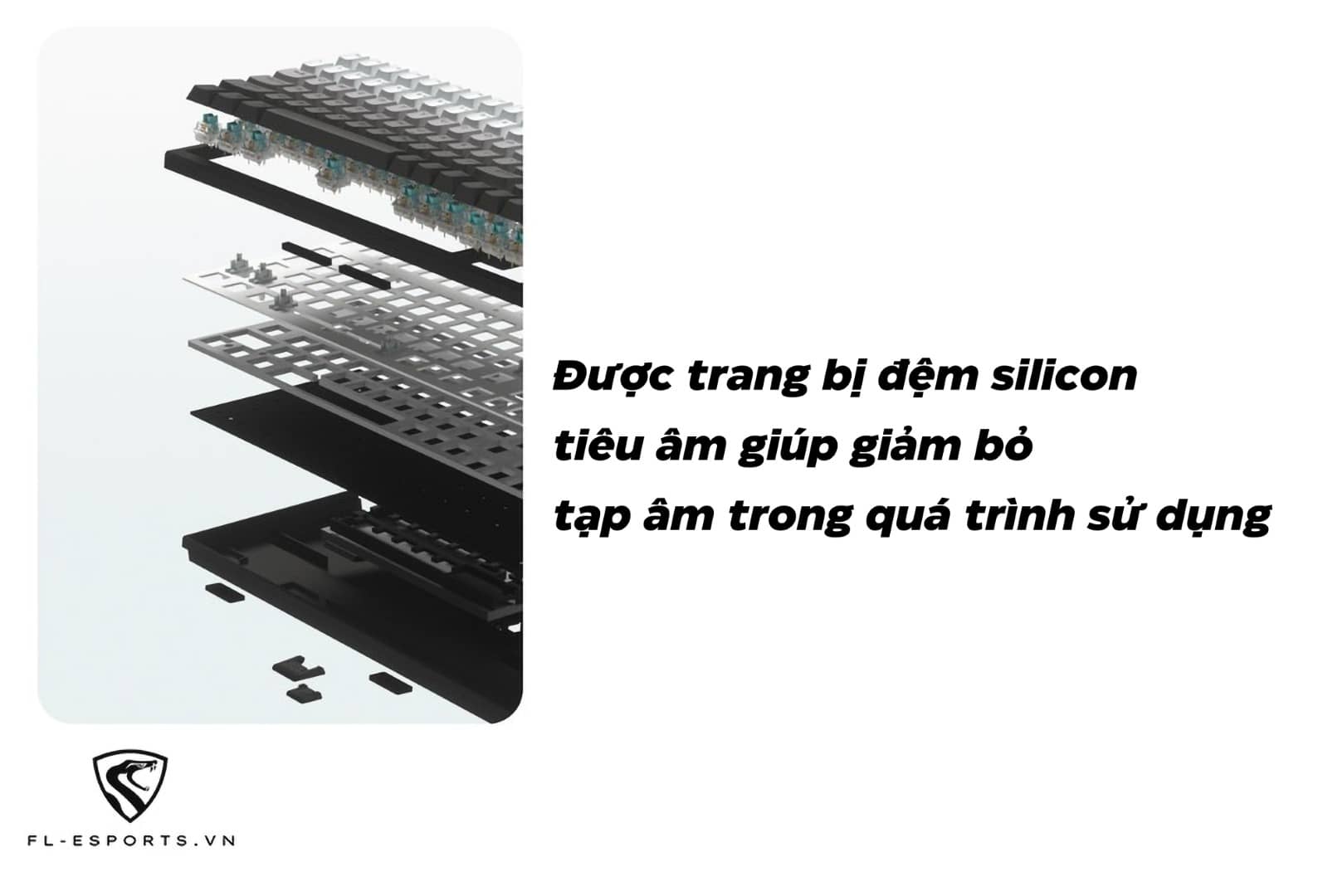 Bàn phím cơ FL-Esports FL100CPM White Body-Gradient Pink Ice Pink switch (FLCMMK)