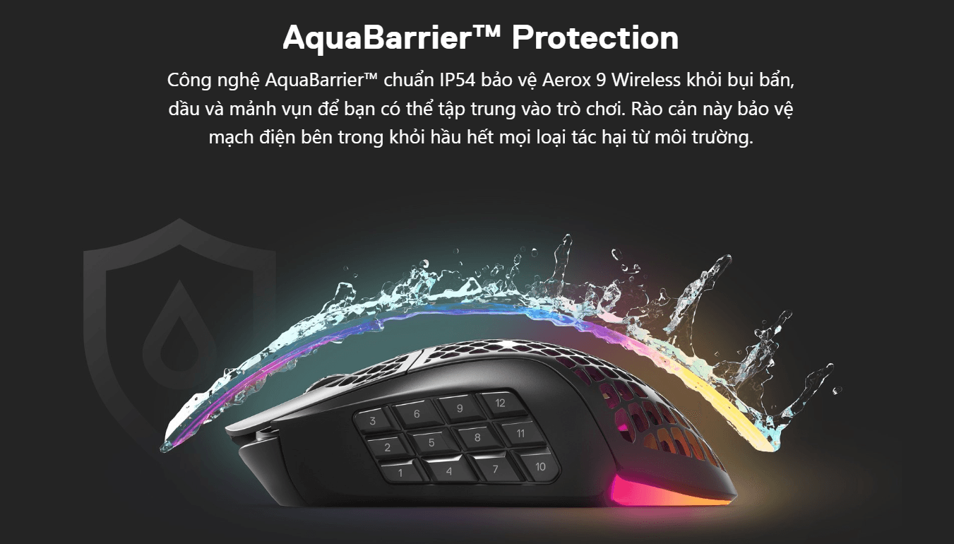 Chuột gaming không dây SteelSeries Aerox 9 Wireless 6