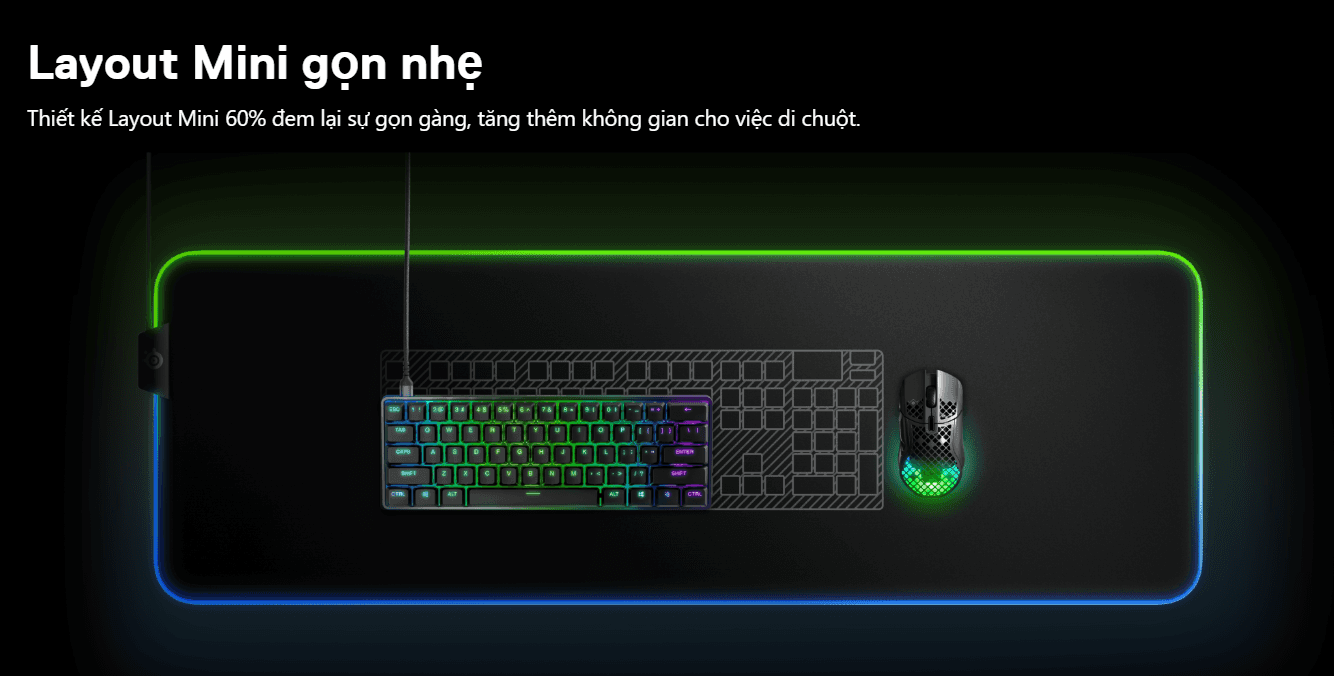 Bàn phím có dây Steelseries Apex 9 Mini US 3