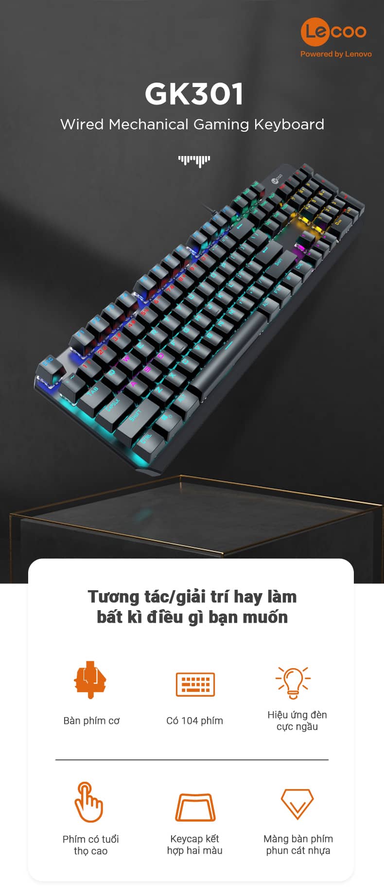 Bàn phím cơ Gaming Lecoo GK301 1