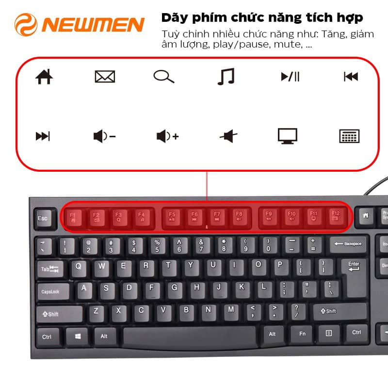 Bộ bàn phím chuột Newmen T205 đen (USB)