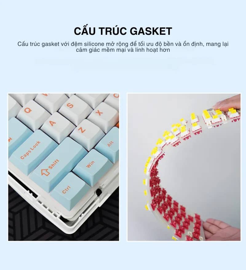 Bàn phím cơ gaming AULA S98 Pro (3 Mode/Xanh Dương+Trắng+Tím đậm/ Nimbus V3 switch) 6