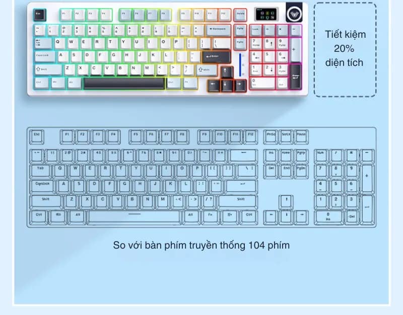 Bàn phím cơ gaming AULA S98 Pro (3 Mode/Xanh Dương+Trắng+Tím đậm/ Nimbus V3 switch) 8