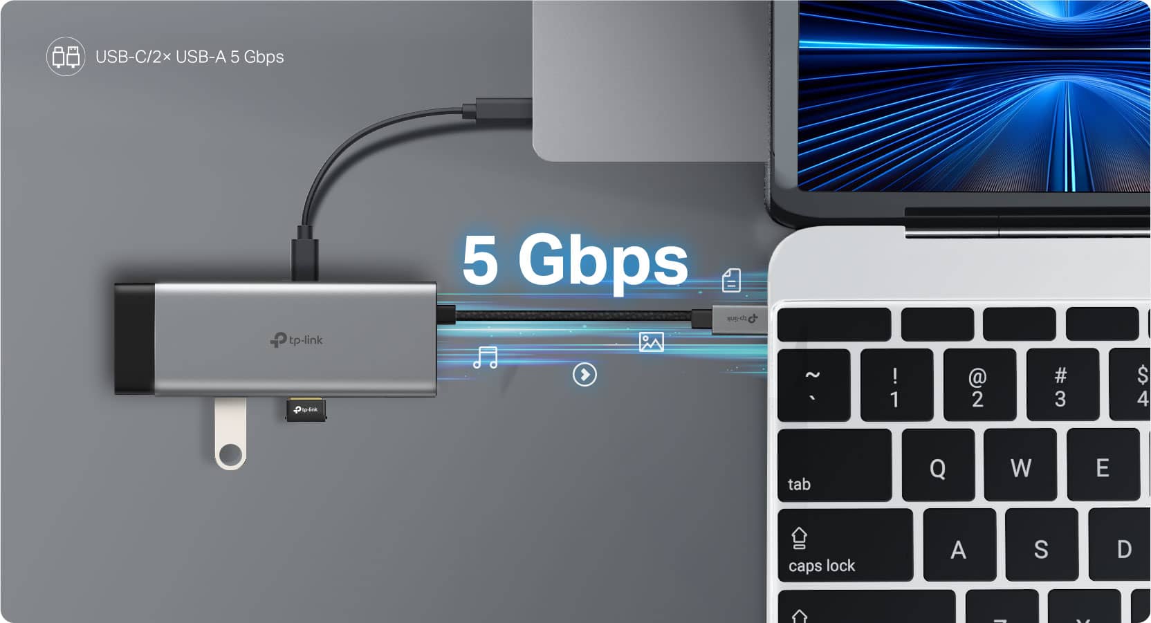 Bộ chuyển đổi Hub USB Type C 5 Cổng TP-Link UH5020C 4