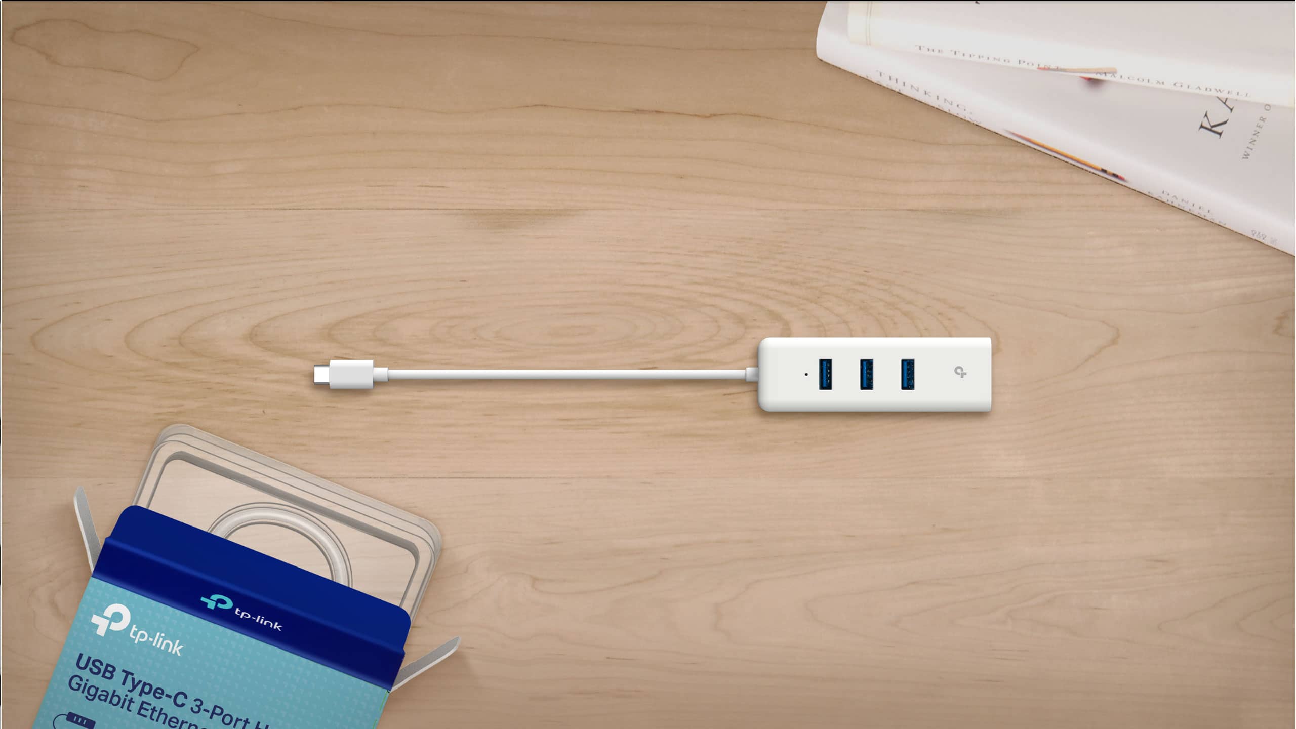 Bộ chuyển đổi USB Type C sang Lan Gigabit + 3 Cổng USB 3.0 TP-Link UE330C 3