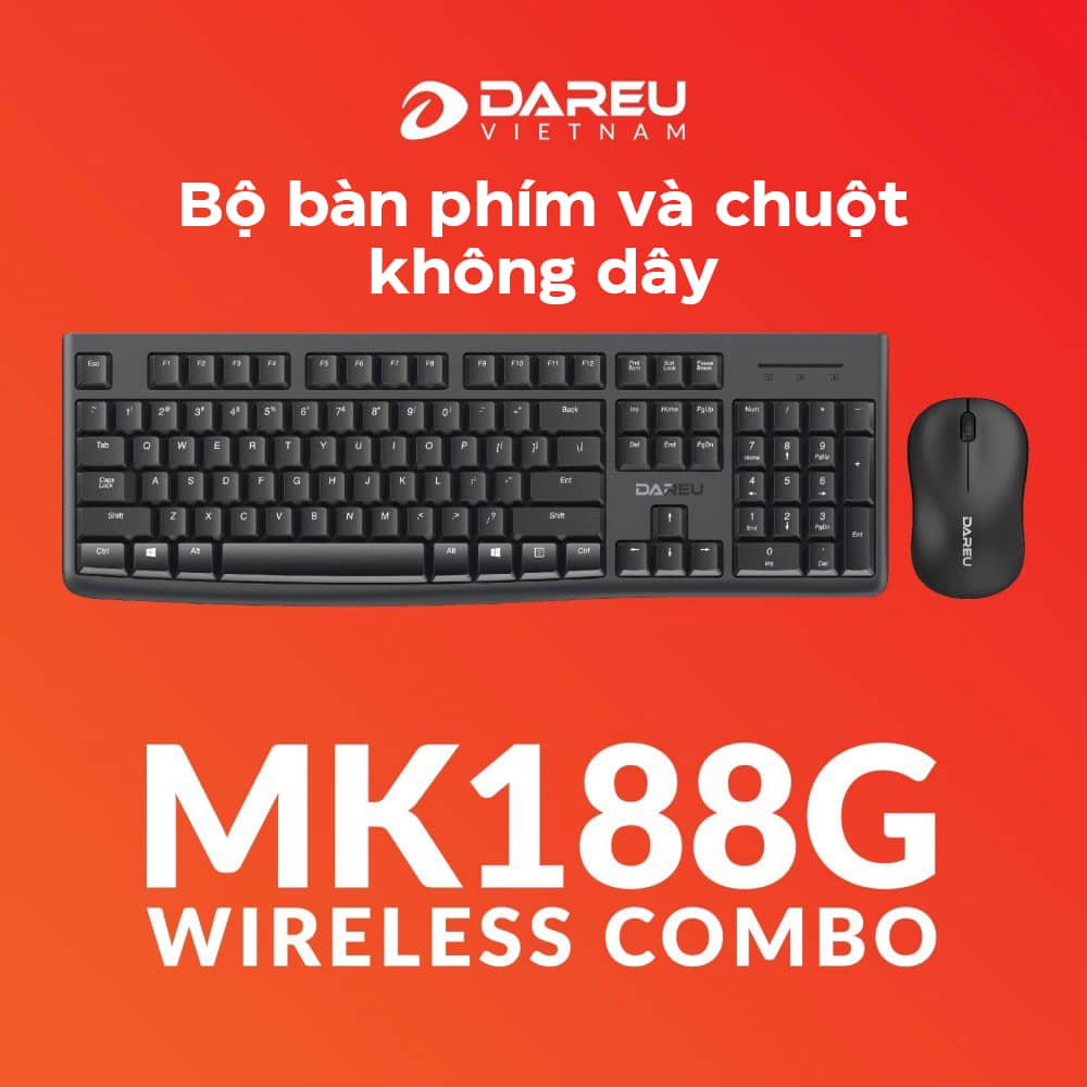 Bộ Bàn phím Chuột không dây Dareu MK188G Đen