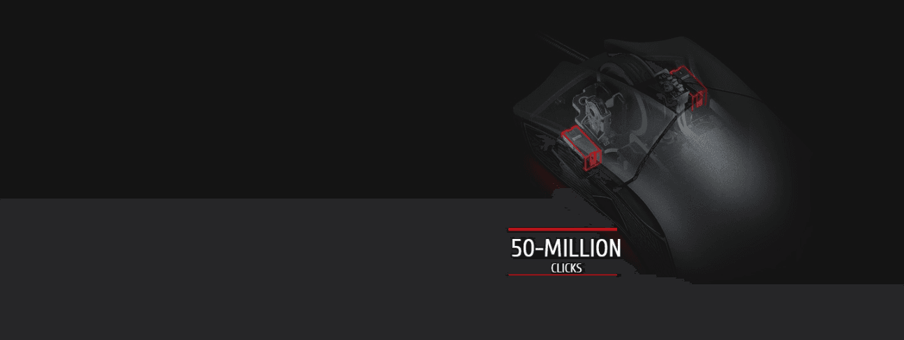 Chuột Asus ROG Gladius II (USB/RGB/màu đen) trang bị switch bấm Omron độ bền cao