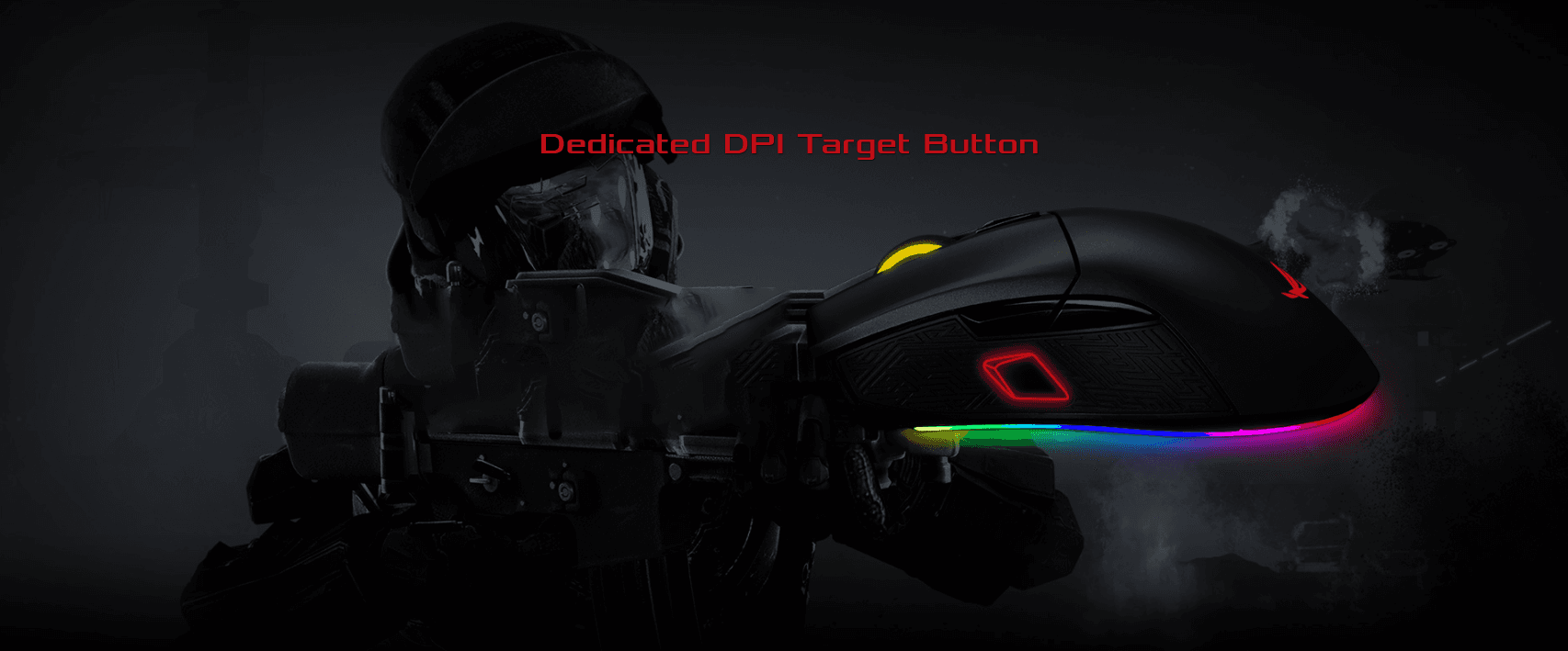 Chuột Asus ROG Gladius II (USB/RGB/màu đen) tích hợp nút DPI Target hữu ích