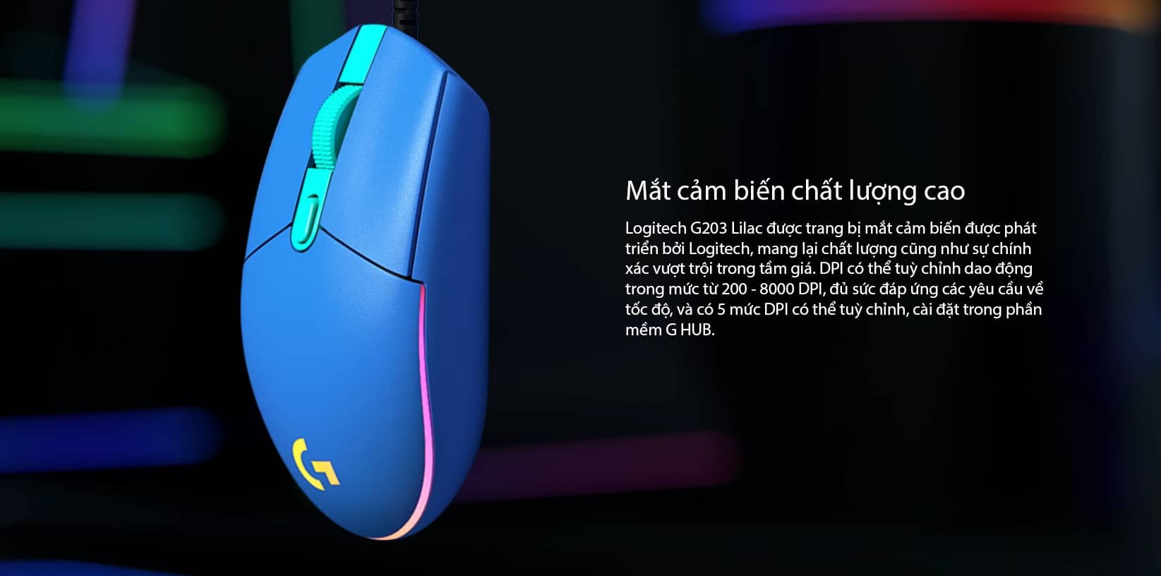 Chuột game Logitech G203 Blue (910-005798) (USB/RGB) 2