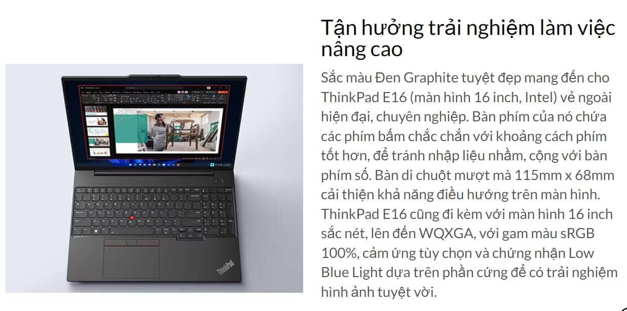 Laptop Lenovo Thinkpad E16 Gen 1 (21JN006GVN) Ảnh 2