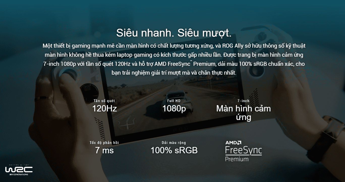 Máy chơi game cầm tay Asus ROG Ally - AMD Ryzen Z1 Extreme 33