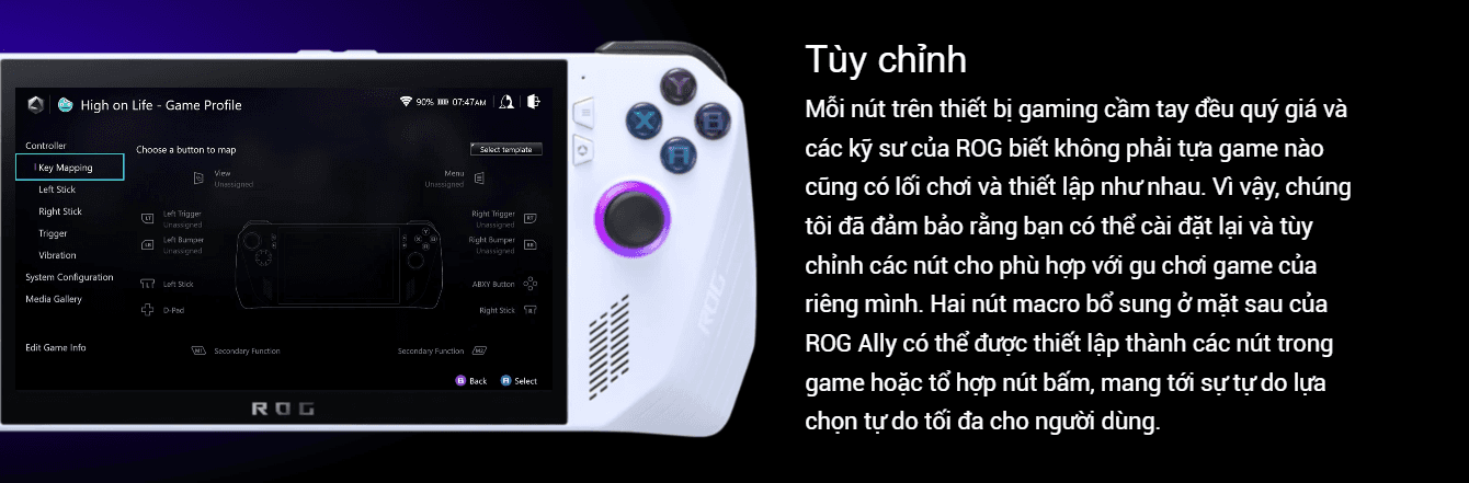 Máy chơi game cầm tay Asus ROG Ally - AMD Ryzen Z1 8