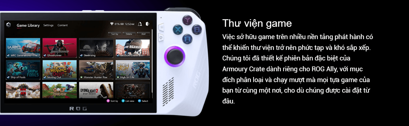 Máy chơi game cầm tay Asus ROG Ally - AMD Ryzen Z1 6
