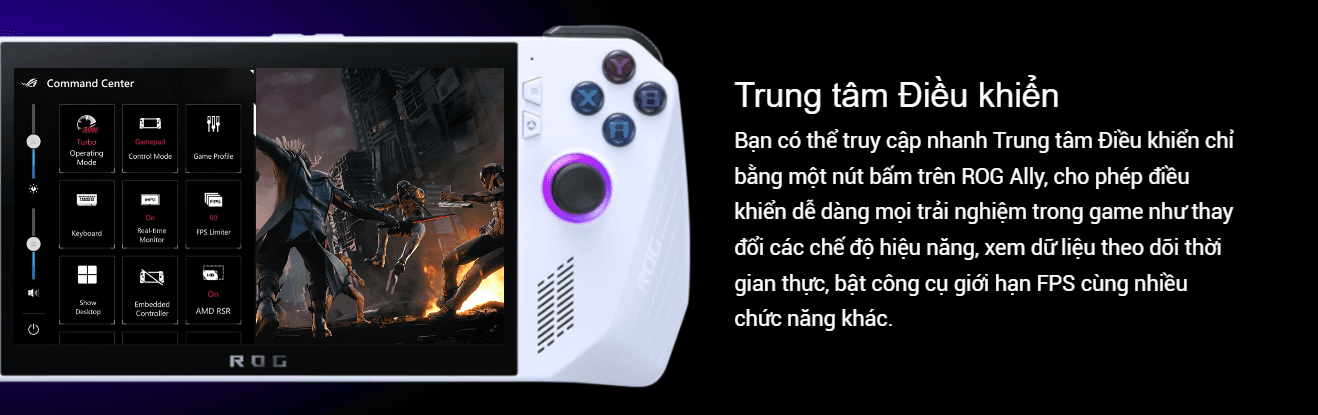 Máy chơi game cầm tay Asus ROG Ally - AMD Ryzen Z1 7