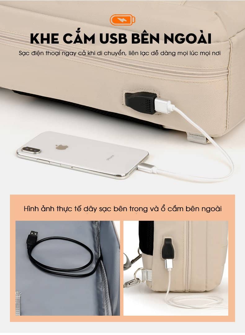 Balo laptop nữ thời trang 14-15,6 inch GUBAG GB-BL41 Màu be