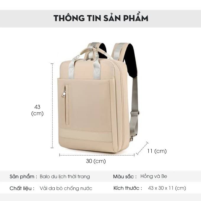 Balo laptop nữ thời trang 14-15,6 inch GUBAG GB-BL41 Màu be