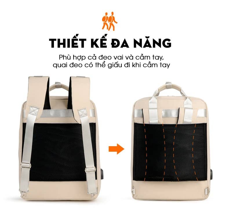 Balo laptop nữ thời trang 14-15,6 inch GUBAG GB-BL41 Màu be