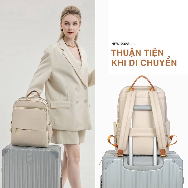 Balo laptop nữ thời trang 14 inch GUBAG GB-BL63 Màu be