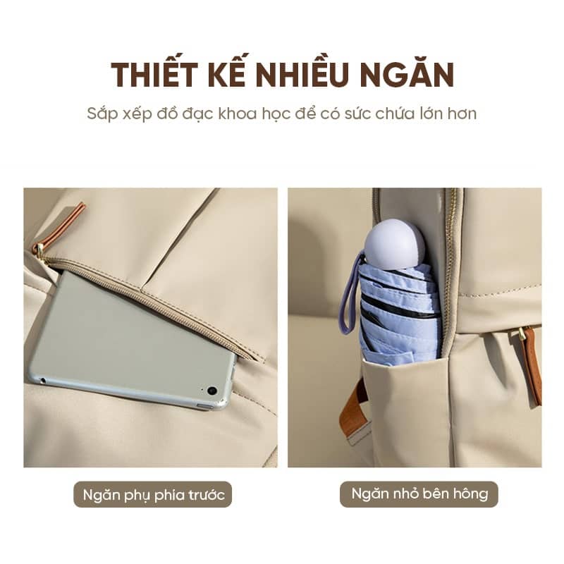 Balo laptop nữ thời trang 14 inch GUBAG GB-BL72 Màu be