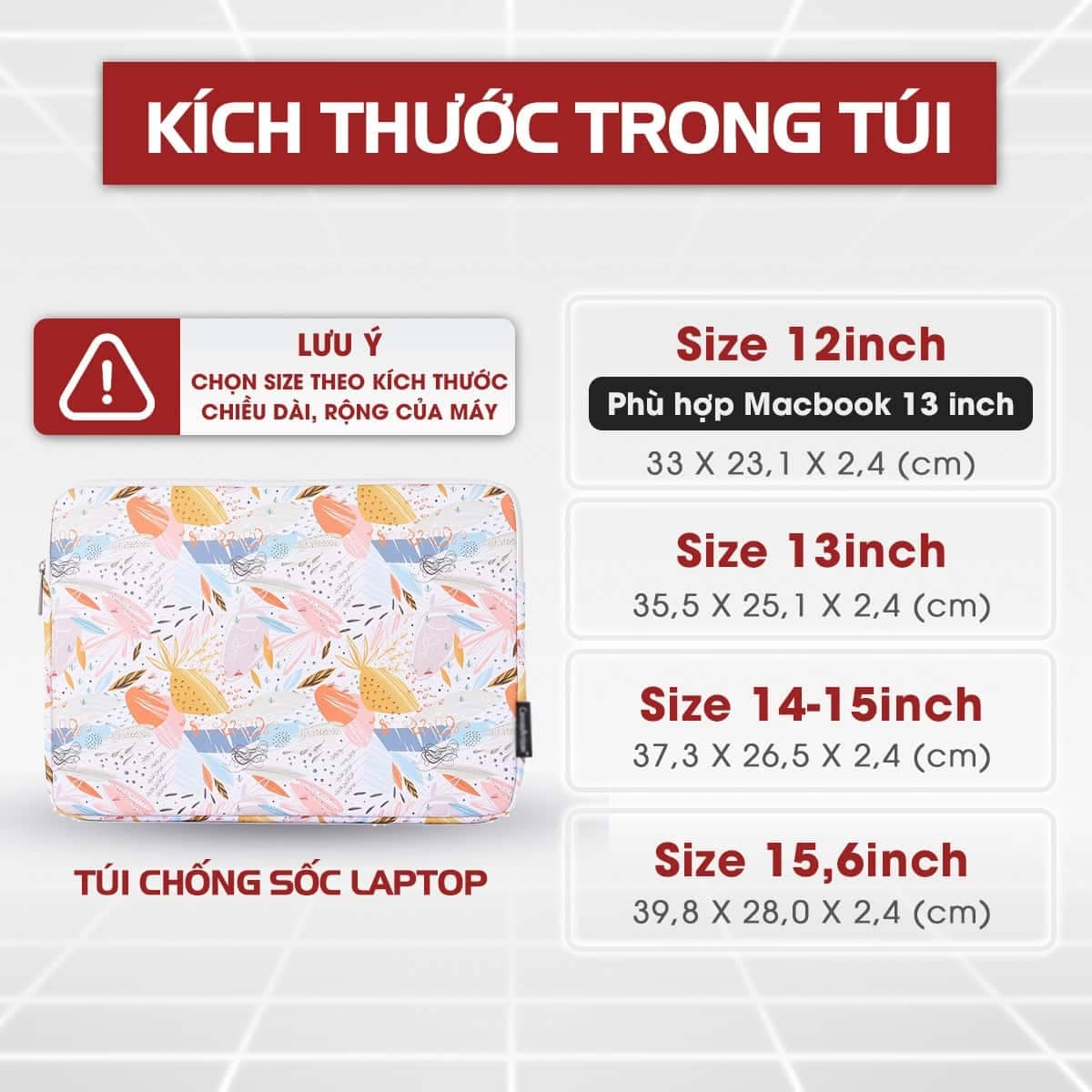 Túi chống sốc cho laptop GUBAG GB-CS10 (nữ, họa tiết, thời trang)