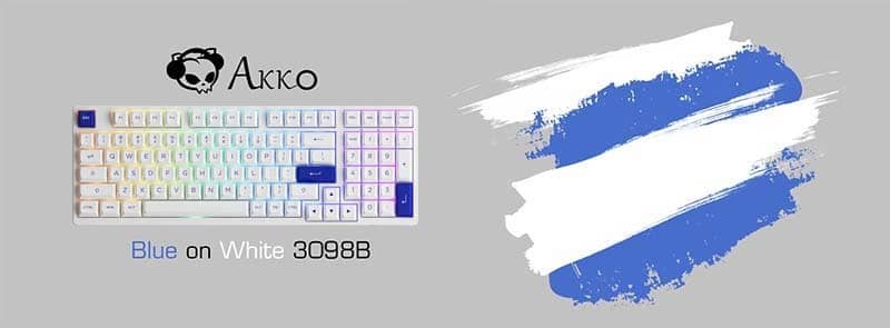 Bàn phím AKKO 3098B Multi-modes Blue on White 1