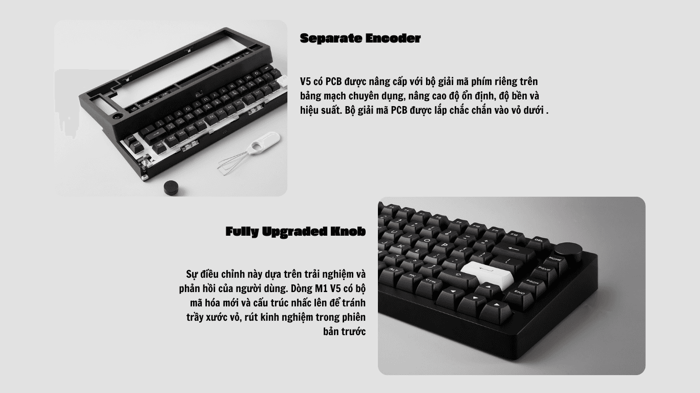 Bàn phím cơ MonsGeek M1 V5 VIA White On Black 10