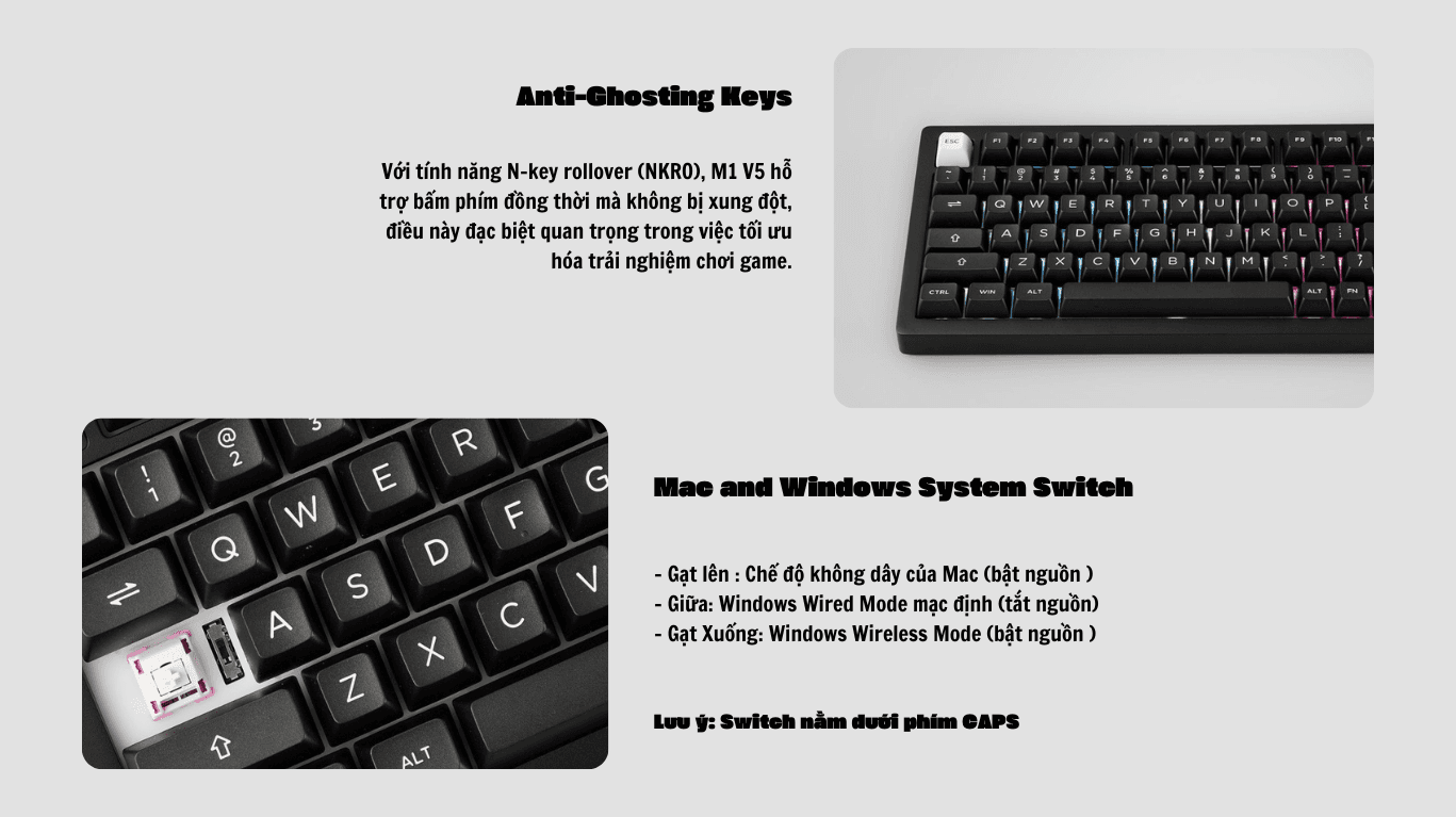 Bàn phím cơ MonsGeek M1 V5 VIA White On Black 11