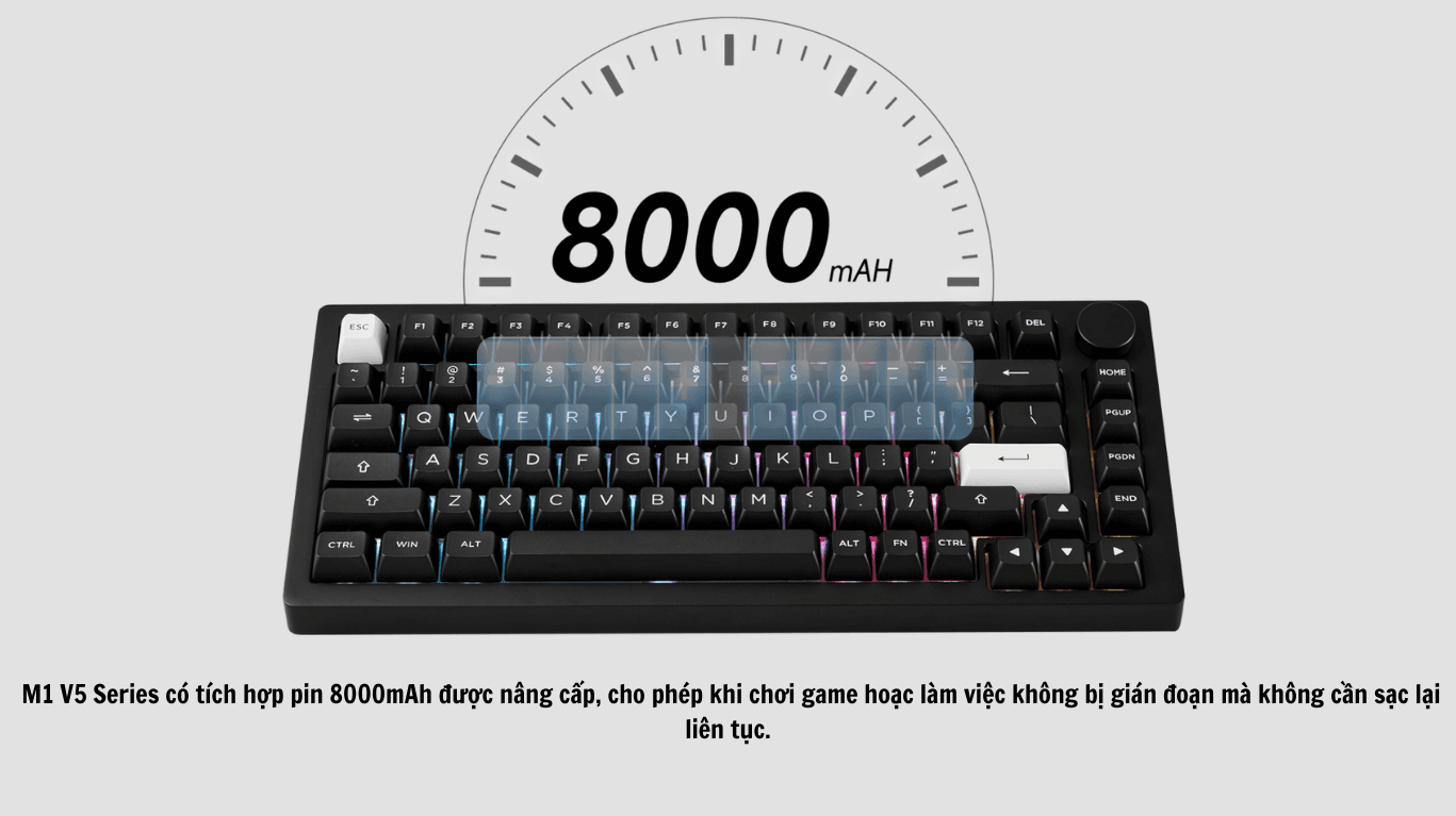 Bàn phím cơ MonsGeek M1 V5 VIA White On Black 7