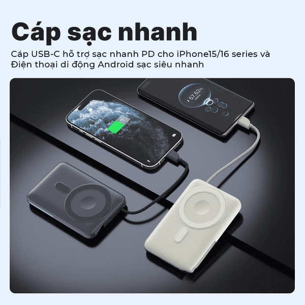 Pin sạc dự phòng Stargo Star X1 10000mAh 22.5W Màu Đen 3