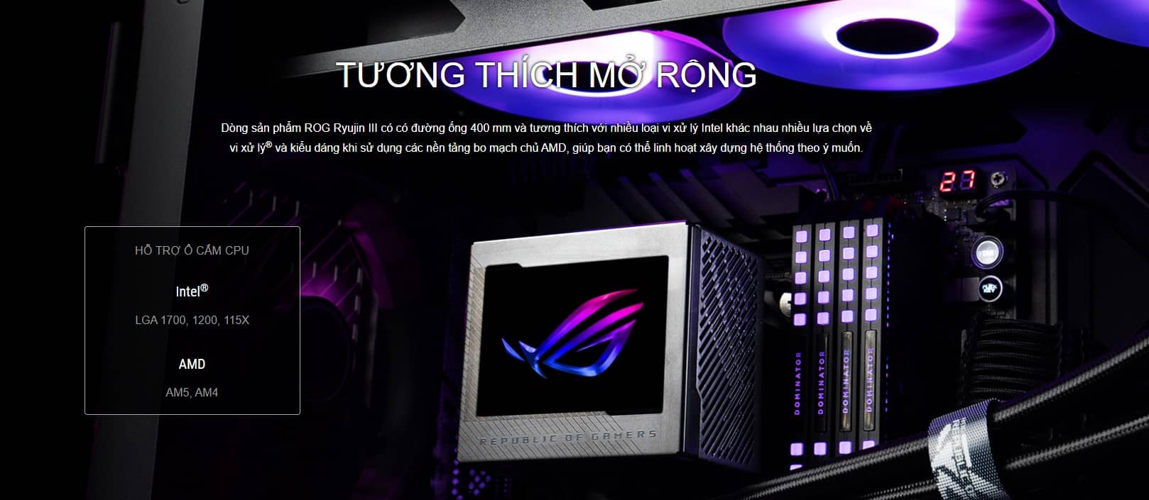 TẢN NHIỆT NƯỚC ASUS ROG RYUJIN III 360 ARGB