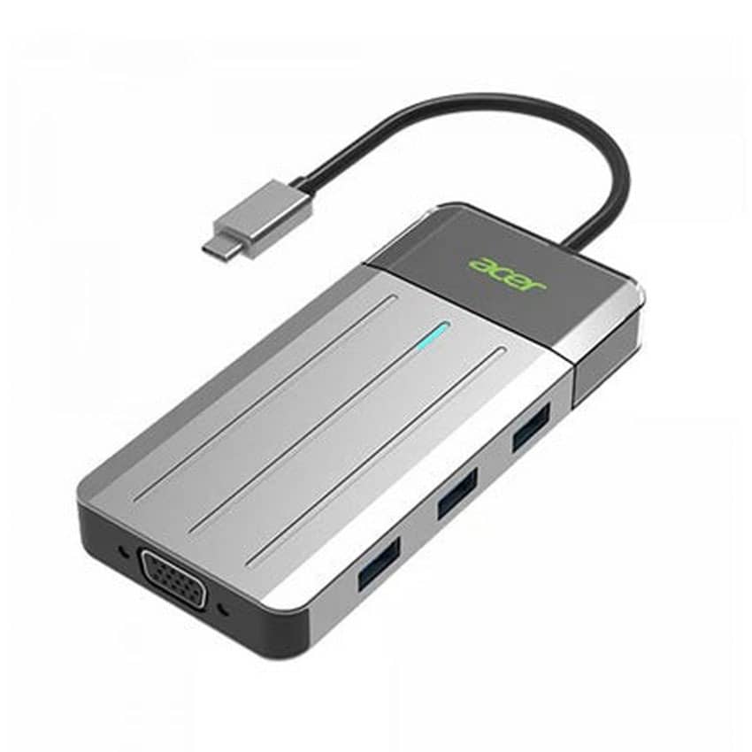Bộ chuyển đổi 7 trong 1 Acer travel dock ZL.DCK11.004 (từ usb type c sang hdmi + vga + usb3.0 + rj45 + pd)