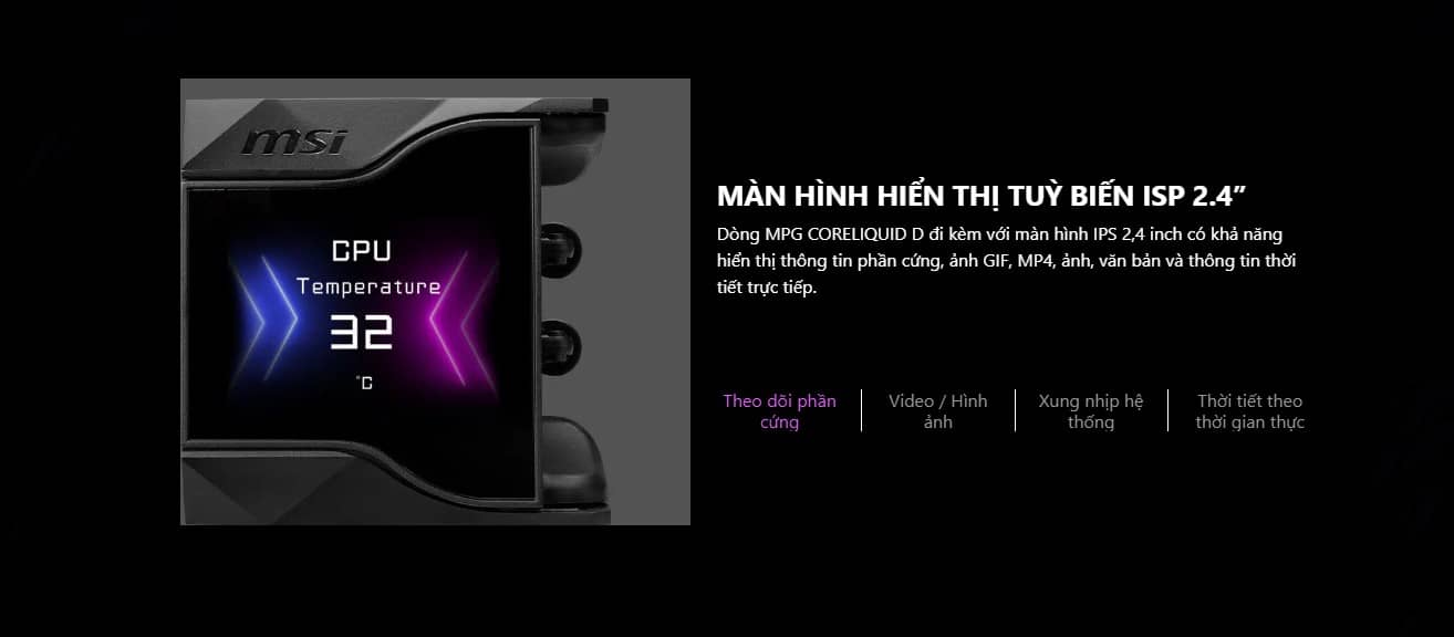 Tản nhiệt nước AIO MSI MAG MAG CORELIQUID D360 BLACK