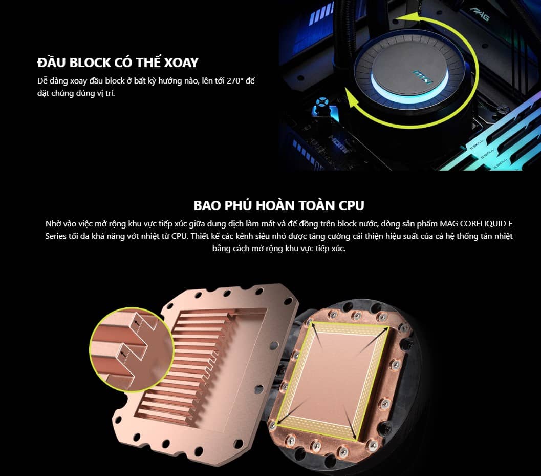 Tản nhiệt nước AIO MSI MAG MAG CORELIQUID E360 WHITE