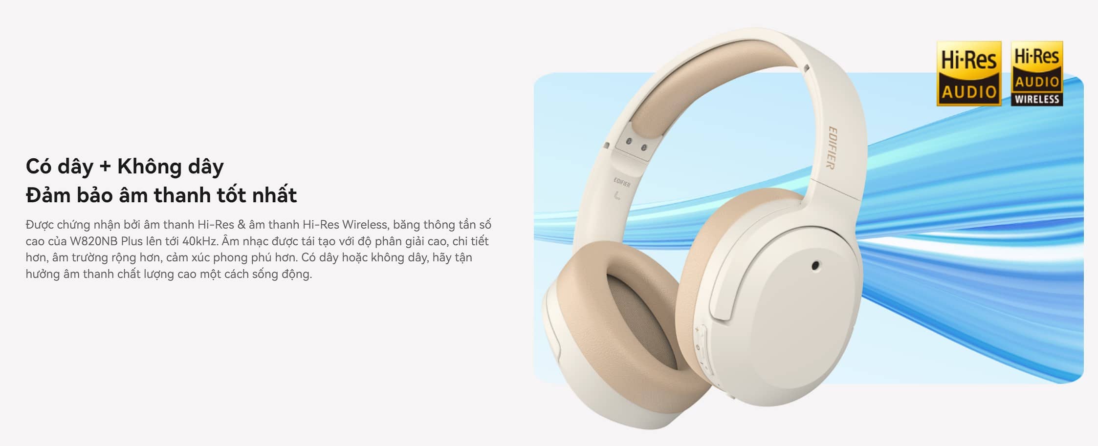 Tai nghe Bluetooth chụp tai Edifier W820NB Plus