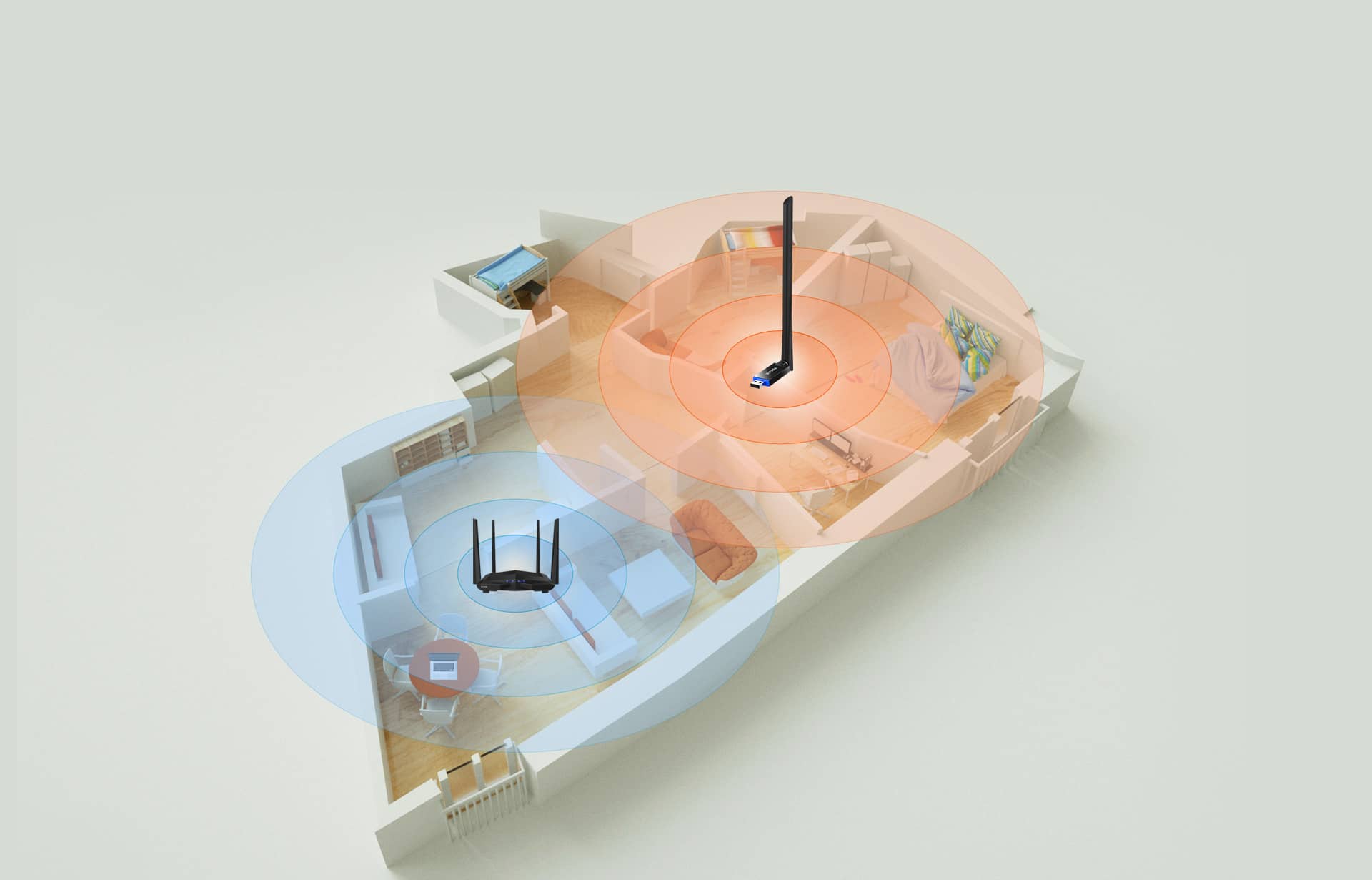 USB WiFi băng tần kép AC650 Tenda U10 2