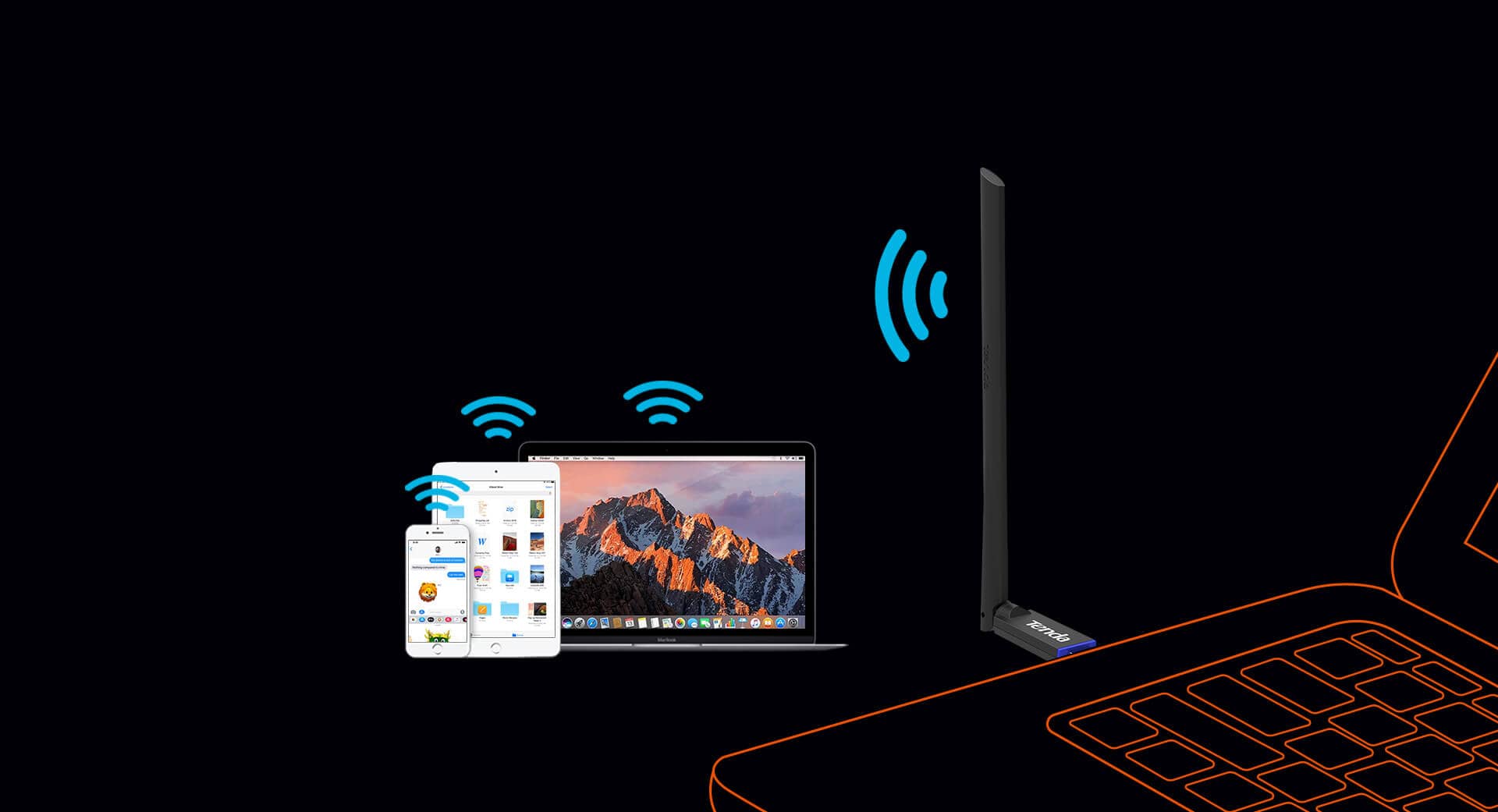 USB WiFi băng tần kép AC650 Tenda U10 5