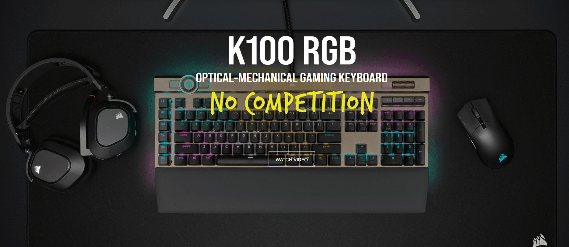 Bàn phím cơ Corsair K100 RGB Midnight Gold Optical sw (USB) (CH-912A21A-NA) 1