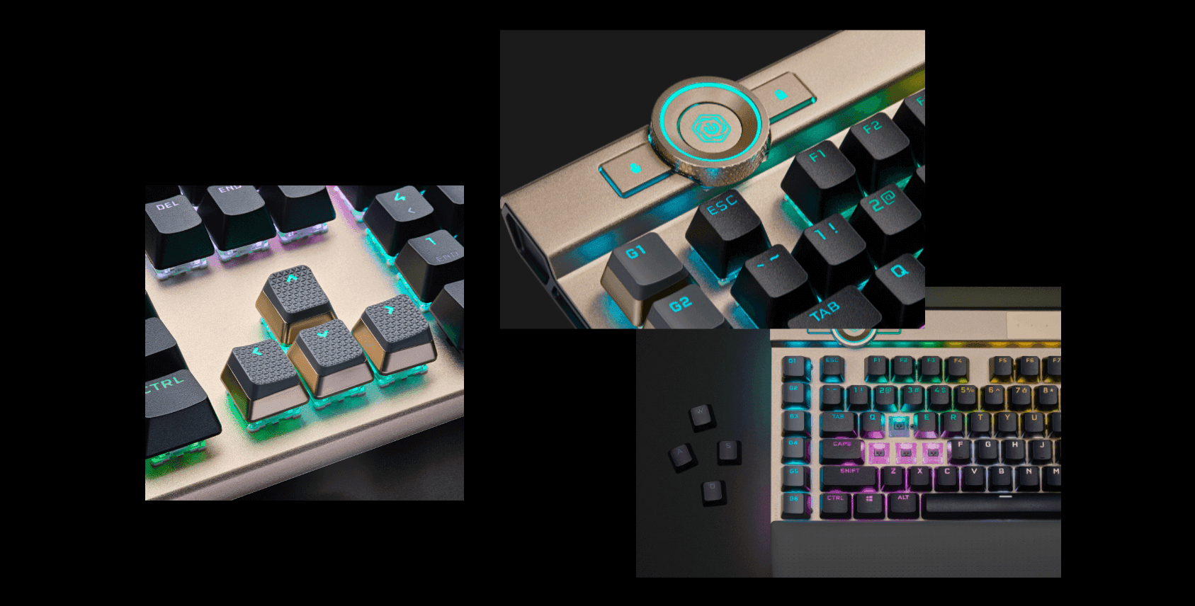 Bàn phím cơ Corsair K100 RGB Midnight Gold Optical sw (USB) (CH-912A21A-NA) 3