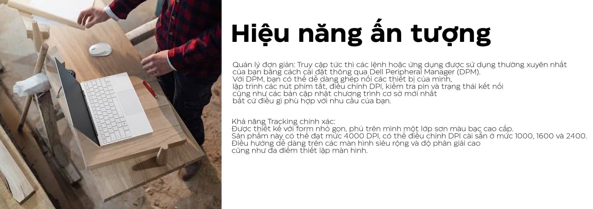 Chuột không dây Dell MS7421W bạc (USB/Bluetooth)