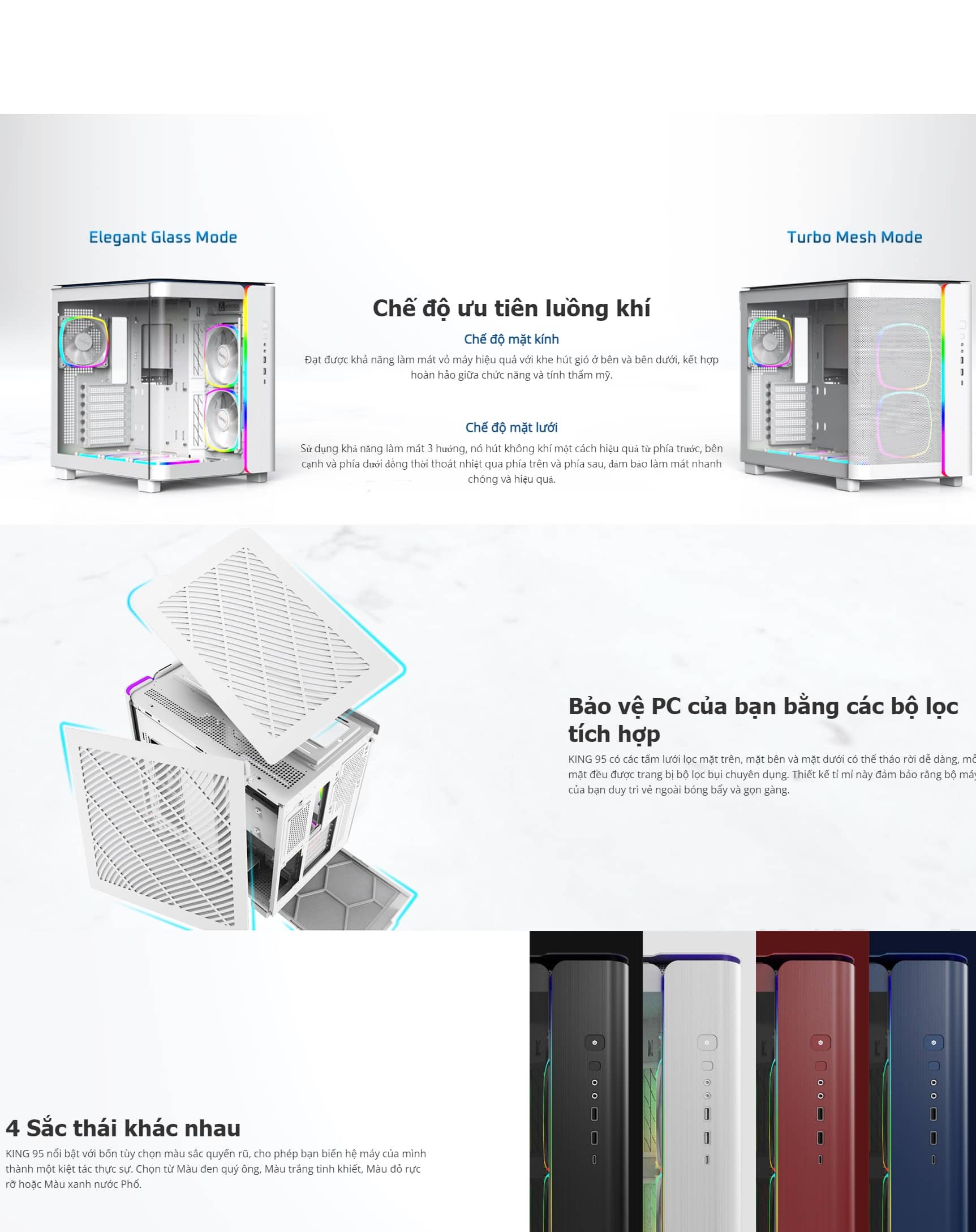 Vỏ Case MONTECH KING 95 PRO BLUE