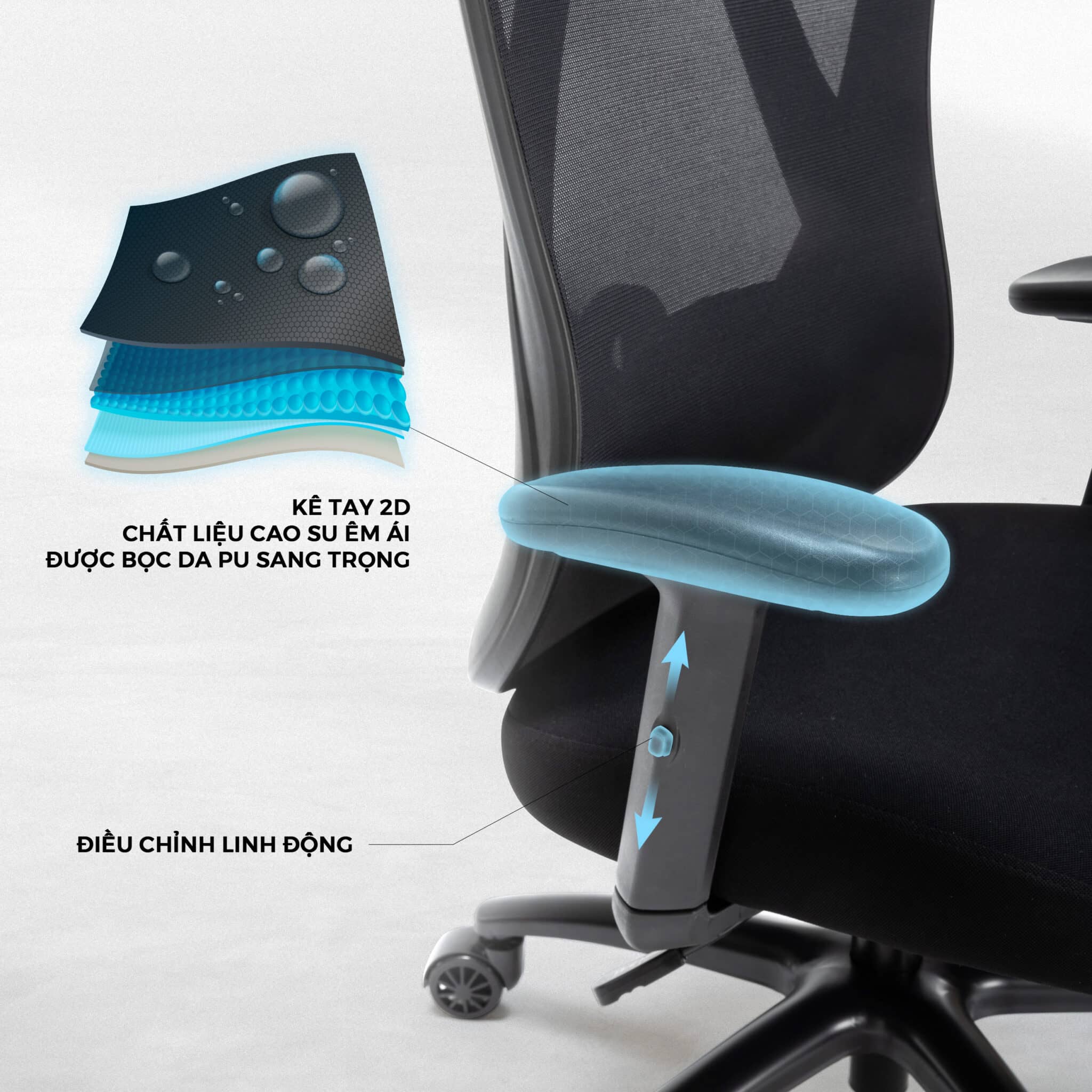 Ghế Công Thái Học WARRIOR Hero series WEC501 Plus Black 5