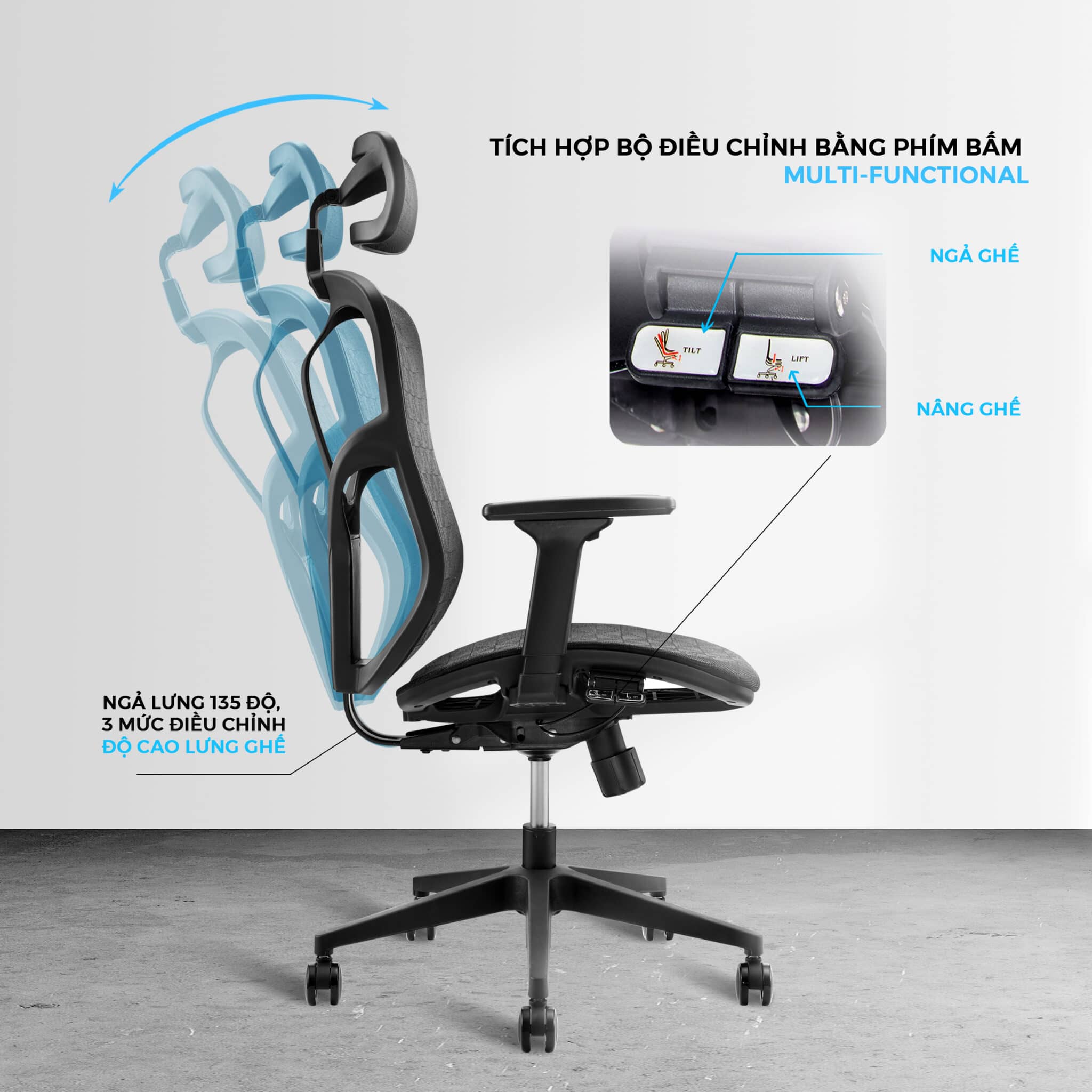 Ghế Công Thái Học WARRIOR Marshal WEC610 Black