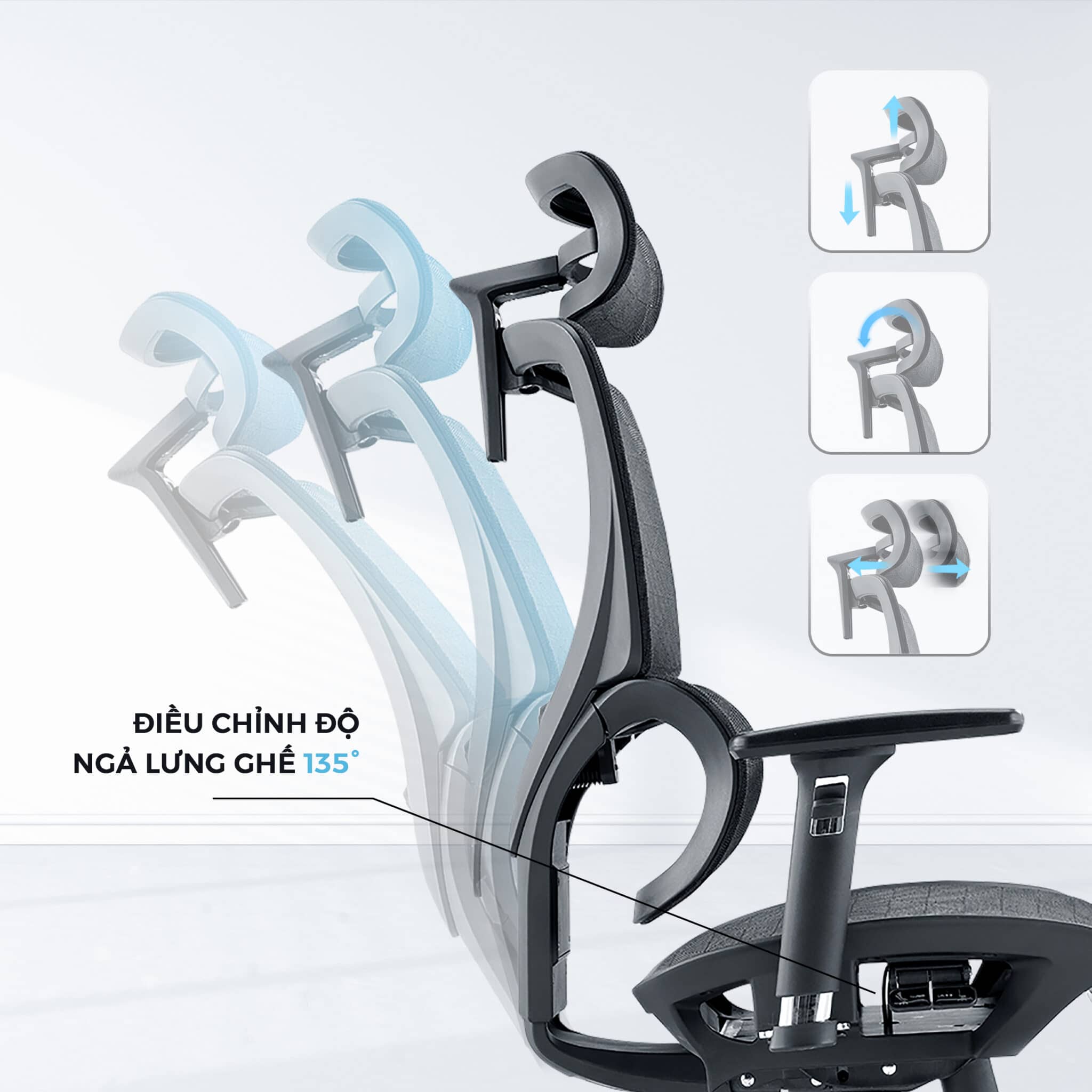 Ghế Công Thái Học WARRIOR Marshal WEC620 Grey 3