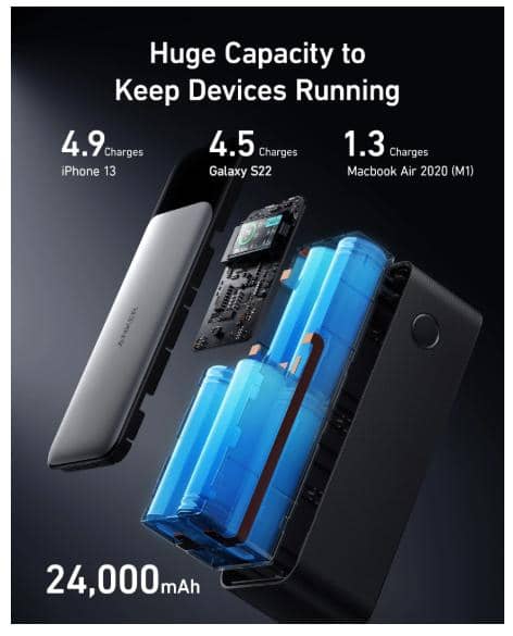 Sạc dự phòng Anker 737 PowerCore 2C1A 140W 24000mah Đen 2