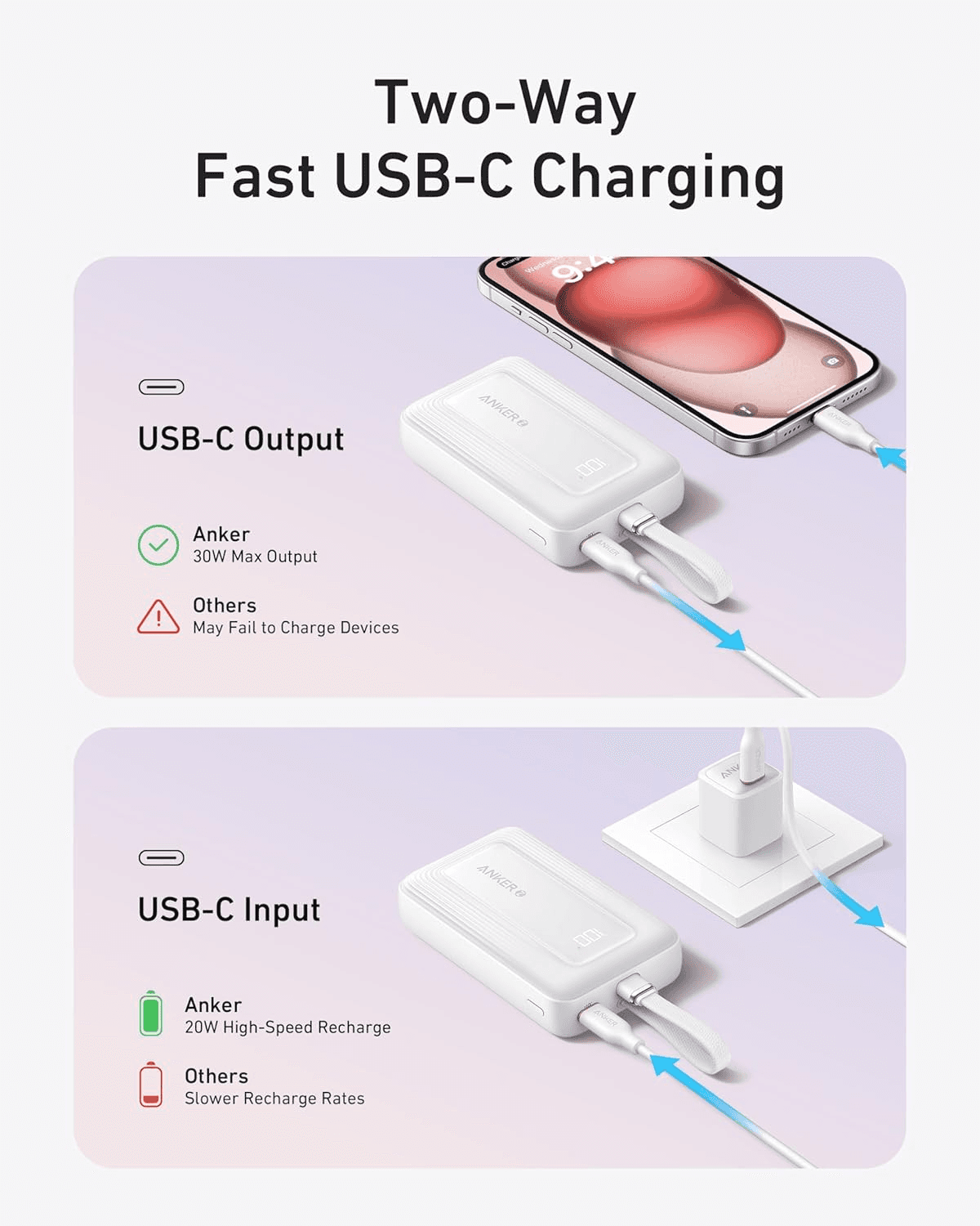 Sạc dự phòng Anker Zolo 1A1C 30W 20000mah (Built-In USB-C) Đen (Black) B2B_A1689H11 4