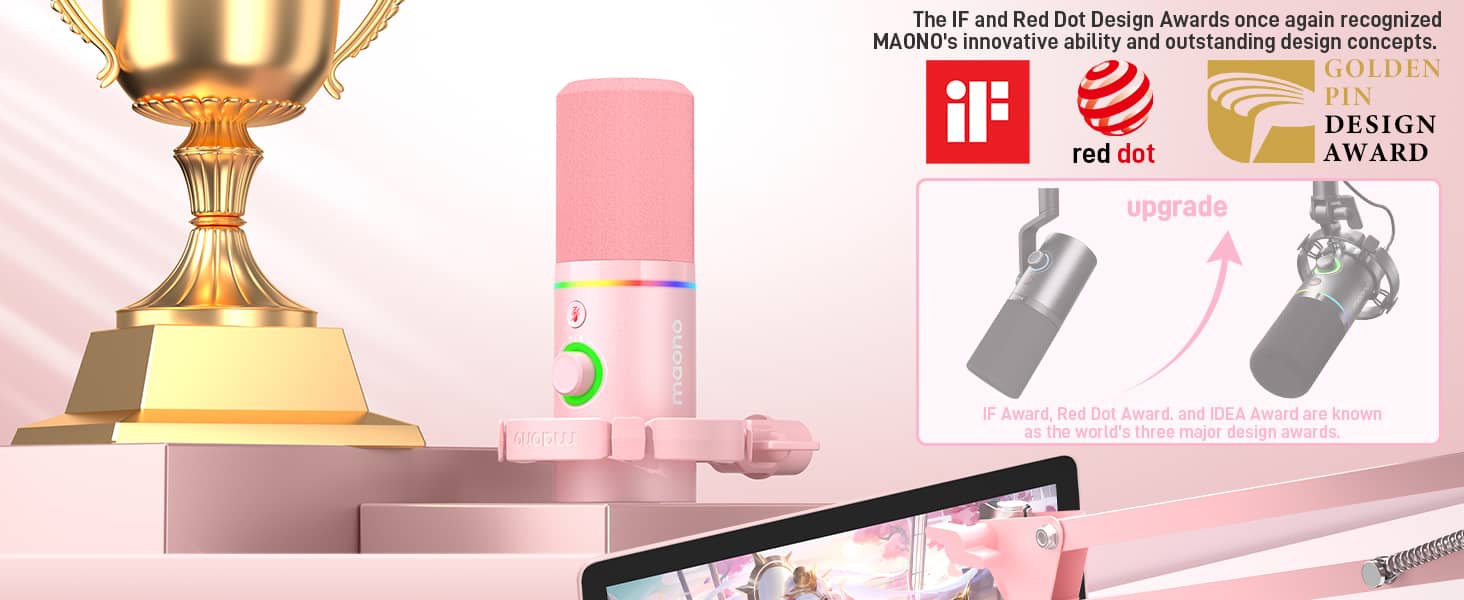 Bộ microphone thu âm có dây Maono PD200XS - Màu Hồng 2